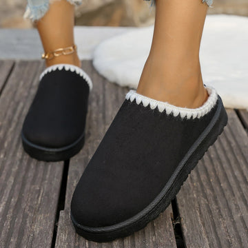 Xajzpa 2025 Winter warm fluffy Woman slippers soft bottom non slip thick plush clogs women Casual Platform House inddor Shoes slides